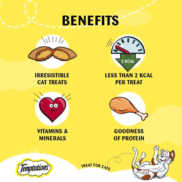 Temptations Cat Treats Tasty Chicken Flavor - Delicious & Crunchy