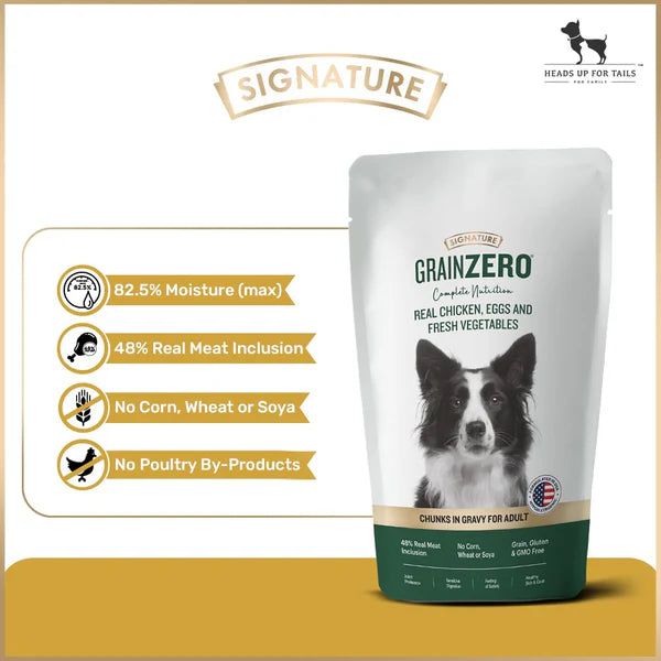 Signature Grain Zero Chicken Chunks Gravy Adult Dog Wet Food — 150 g