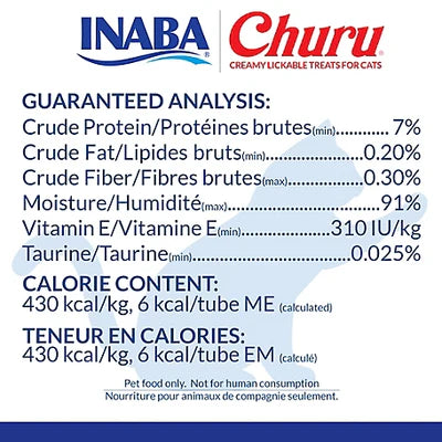 INABA Churu Tuna With Scallop Recipe Lickable Purée Natural Cat Treats USA604A, 56 g (Pack of 1)