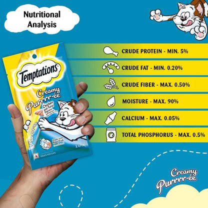Temptations Creamy Purrrr-ee Chicken & Tuna Flavour Cat Treats
