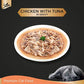 Sheba Wet Food Fine Adult Cat Food, Chicken with Tuna in Gravy Flavour, 70 g