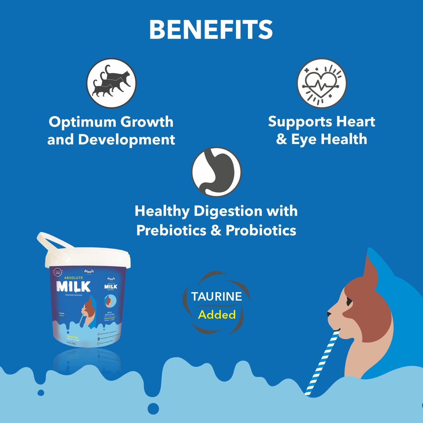 Drools Absolute Kitten Milk Cat Supplement – 500g