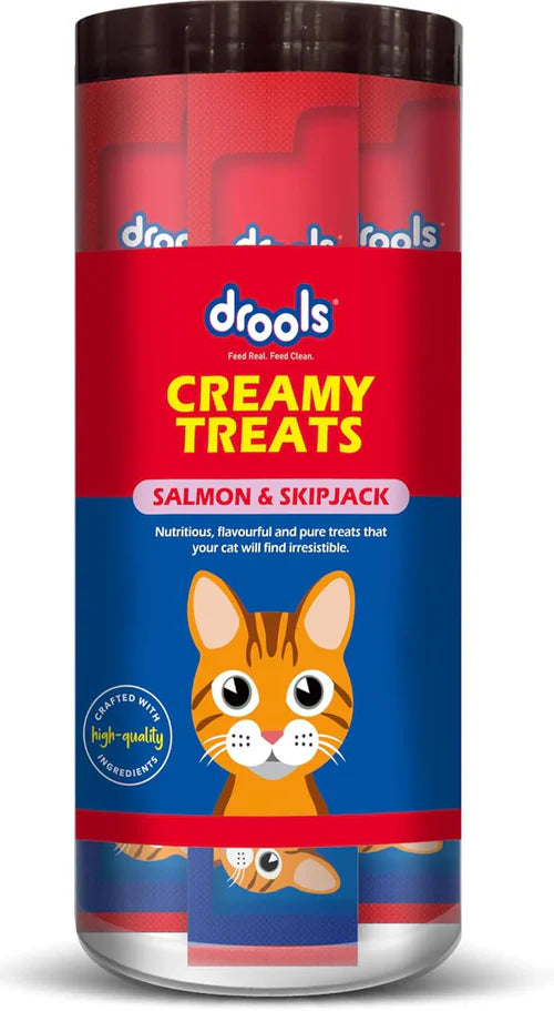 Drools Creamy Treats for Cats - Salmon Sipjack Flavor, 25 Pcs
