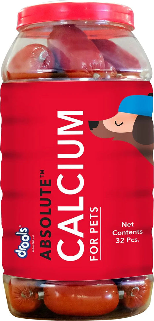 Drools Absolute Calcium Sausage Supplement for Dogs, 32 Pcs