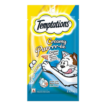 Temptations Creamy Purrrr-ee Chicken & Tuna Flavour Cat Treats
